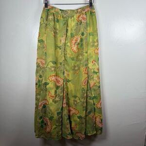 Green Paisley Layered Whimsical Fairy Paisley Floral Skirt Size 2X